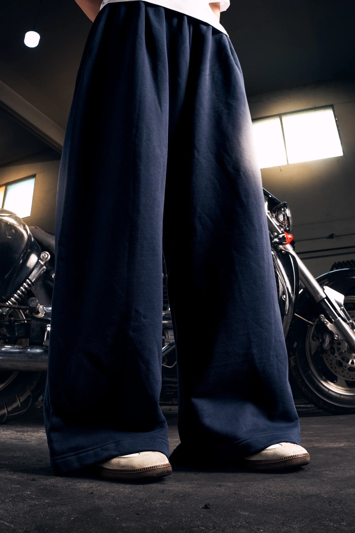 Y33 - Pleated Baggy Organic Sweatpants [520gsm] - Deep Navy