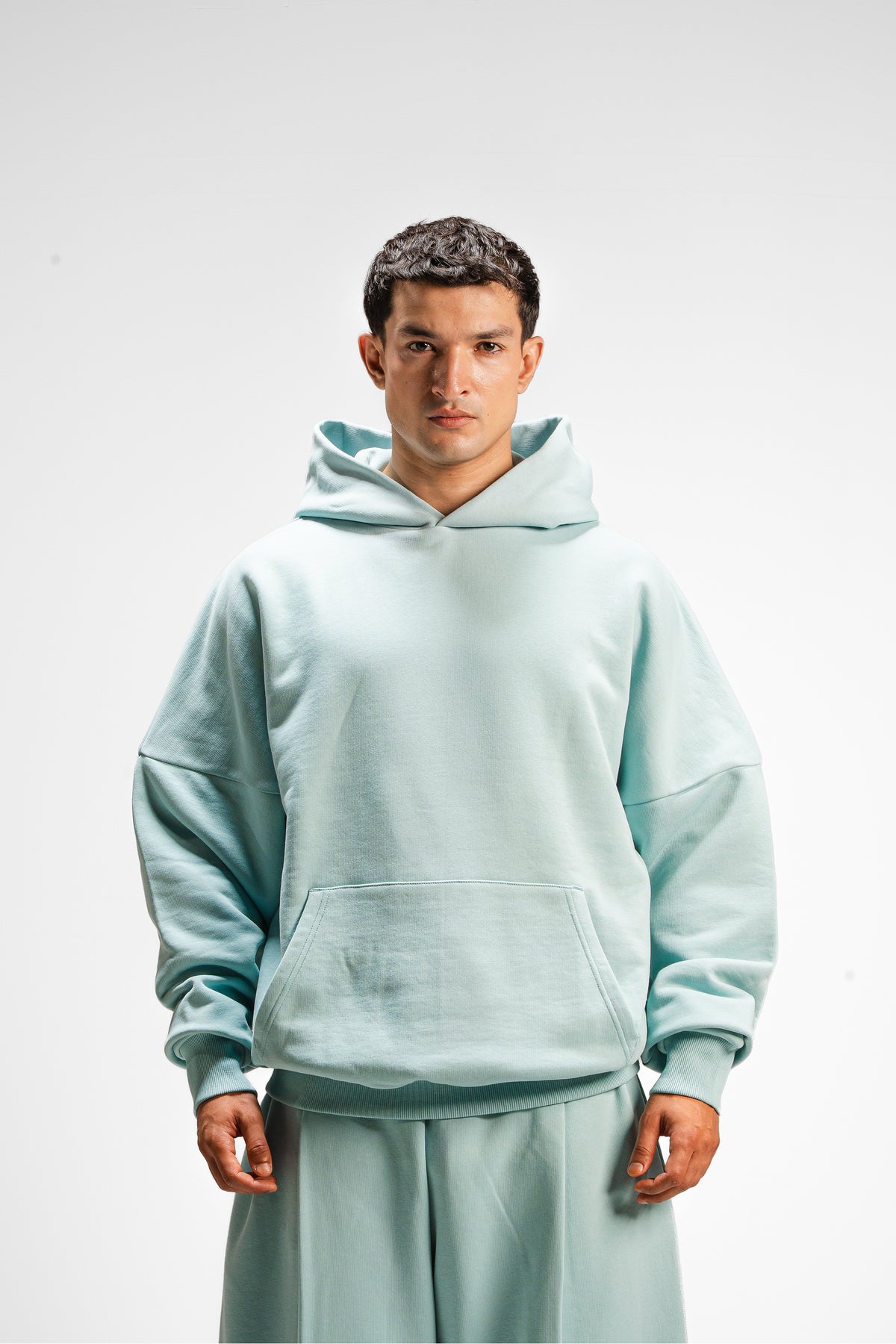 Y27 - Premium Heavy Boxy Organic Hoodie [520gsm] — Mineral Sage