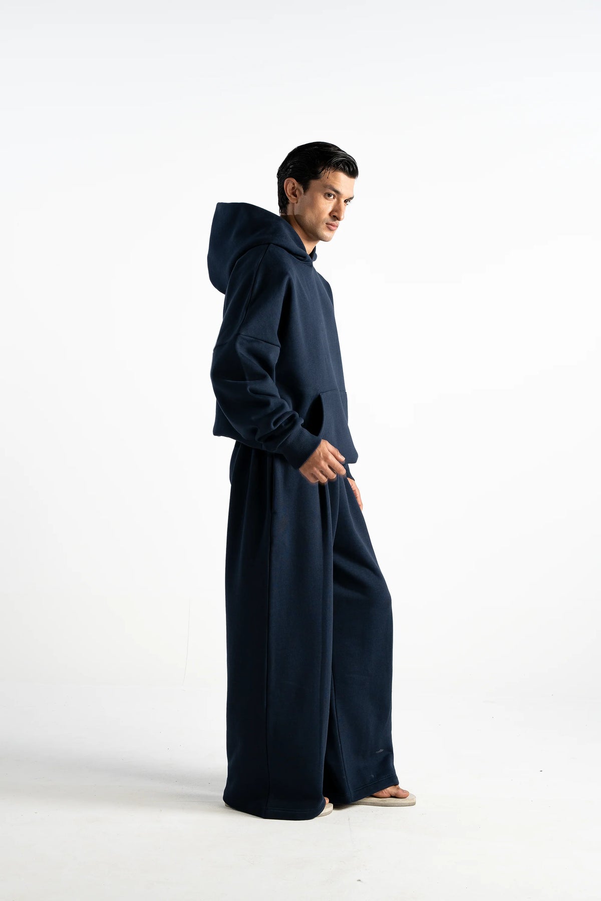 Y33 - Pleated Baggy Organic Sweatpants [520gsm] - Deep Navy