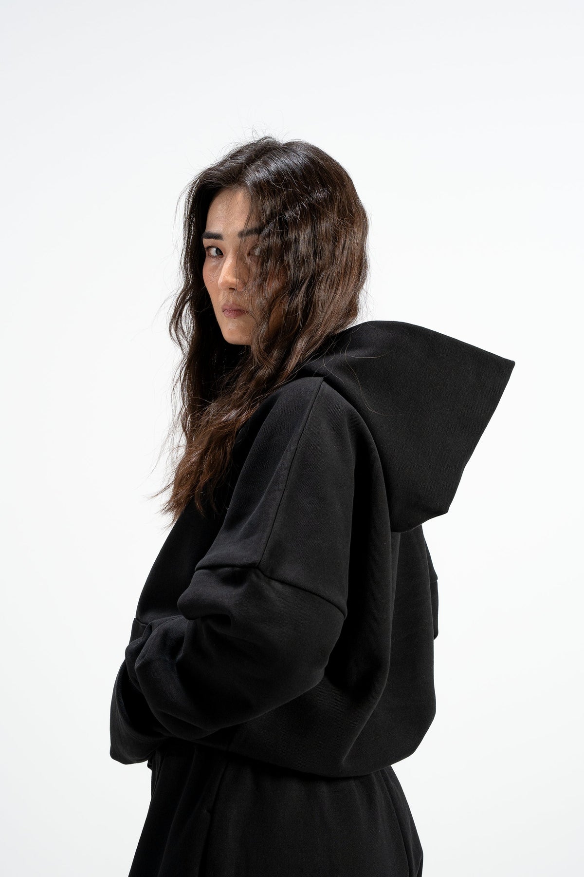 Y27 - Premium Heavy Boxy Organic Hoodie [520gsm] — Midnight Black