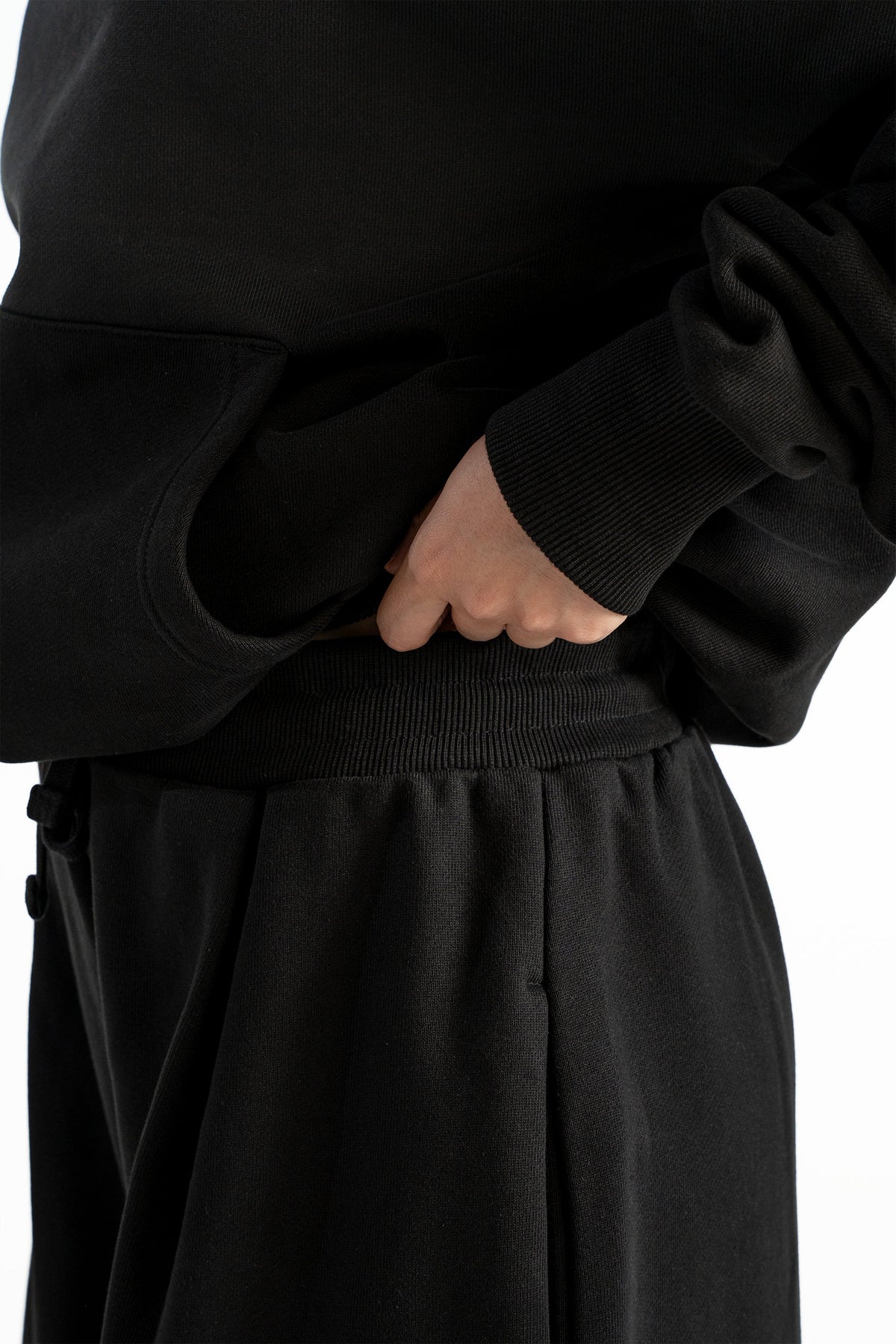 Y33 - Pleated Baggy Organic Sweatpants [520gsm] - Midnight Black