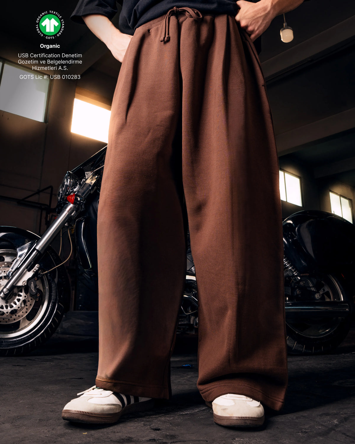 Y33 - Pleated Baggy Organic Sweatpants [520gsm] - Mocha