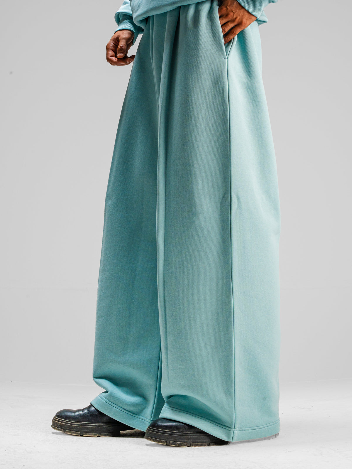 Y33 - Pleated Baggy Organic Sweatpants [520gsm] - Mineral Sage