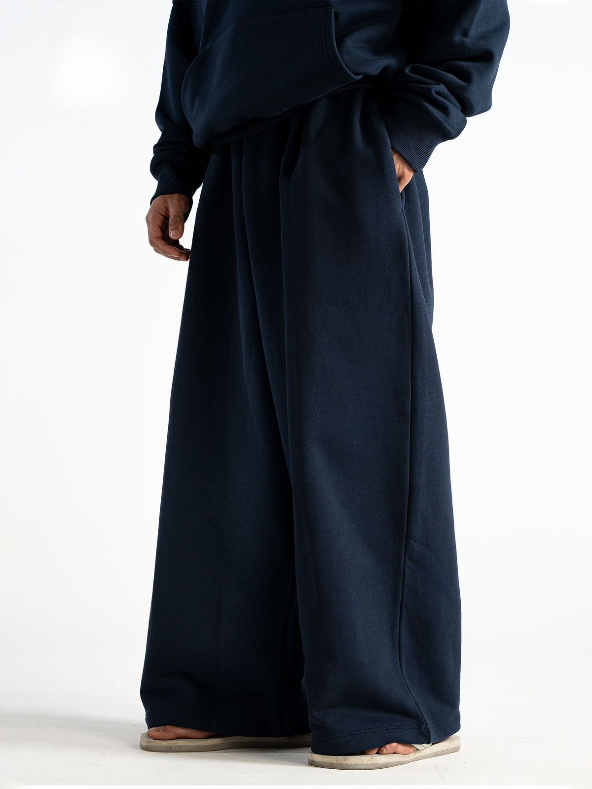 Y33 - Pleated Baggy Organic Sweatpants [520gsm] - Deep Navy