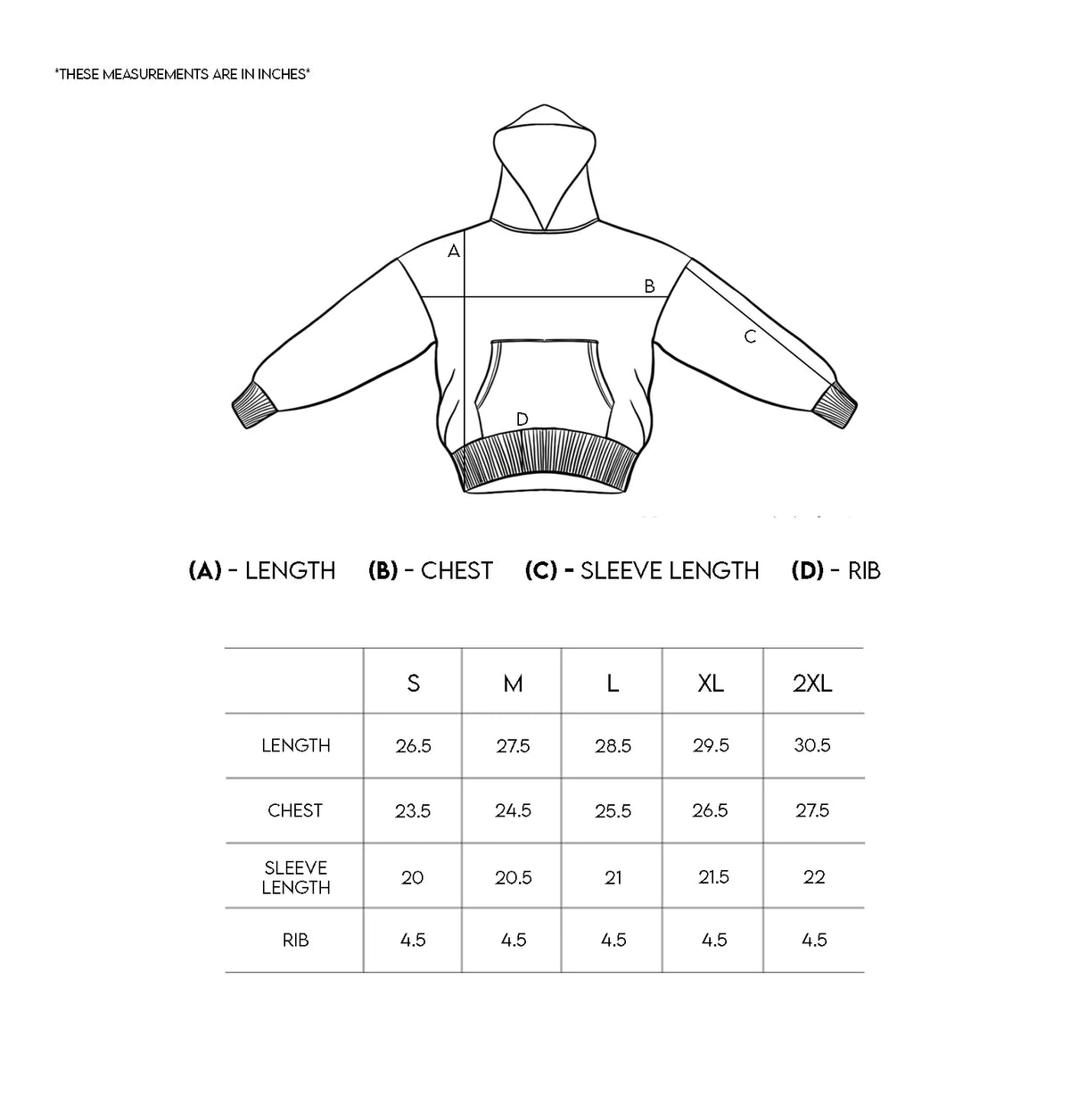 Y27 - Premium Heavy Boxy Organic Hoodie [520gsm] — Anthracite size chart