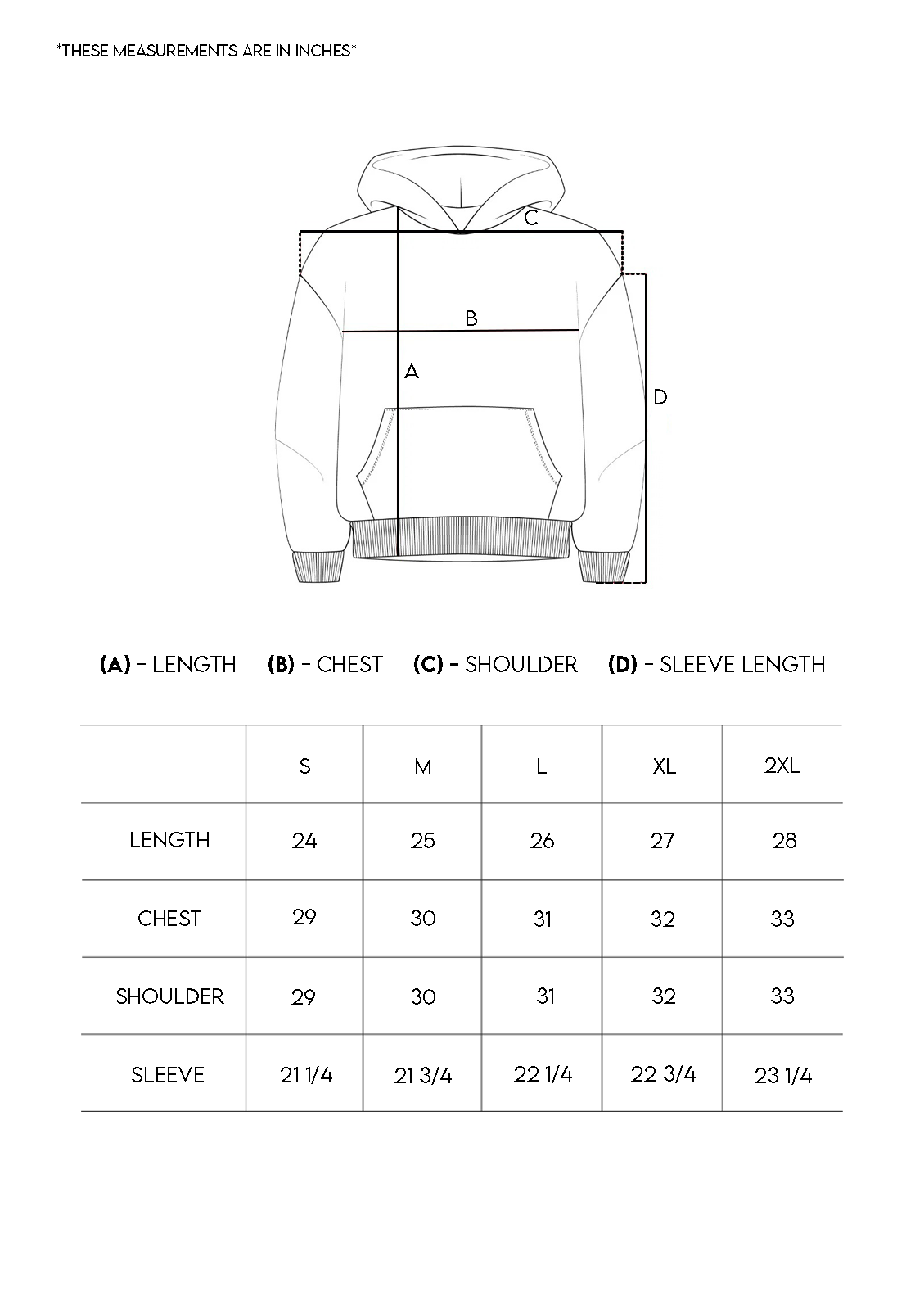 Z35 - Block Hoodie [520gsm] - Anthracite size chart